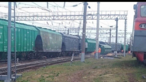 Грузовой поезд сошел с рельсов в Воронежской области