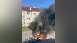 Под Воронежем в ЖК «Рождественский» сгорел автомобиль утром 6 июля