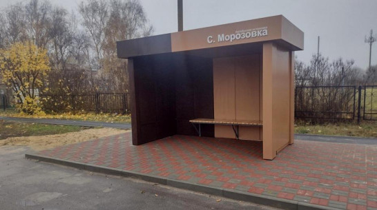 В россошанском селе Морозовка установили 2 остановки на средства гранта