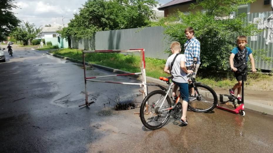 В Воронеже засыпали опасную яму на левом берегу