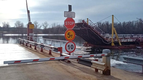В Воронежской области на дороге Ольховатка – Старая Калитва закрыли понтонный мост из-за ледохода