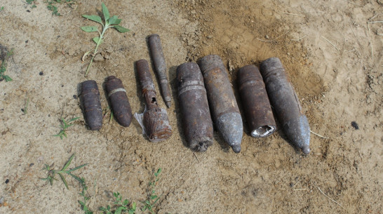 В Ольховатском районе механизаторы обнаружили в поле 8 снарядов времен ВОВ