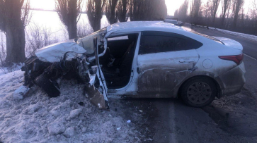 Два человека пострадали при столкновении Hyundai с грузовиком в Воронежской области