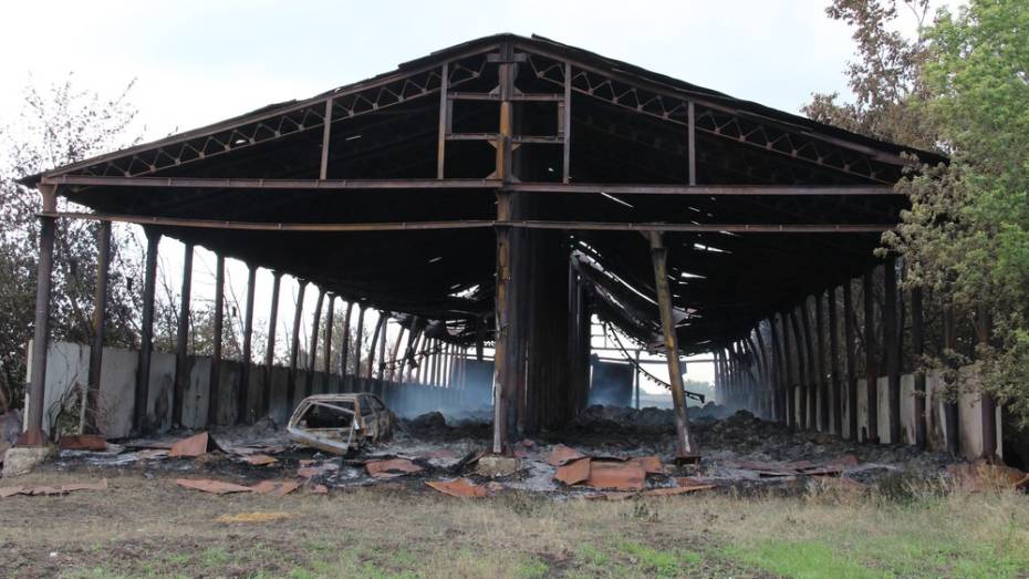 На сельхозпредприятии Воронежской области сгорели 1,5 тыс тюков сена и ангар