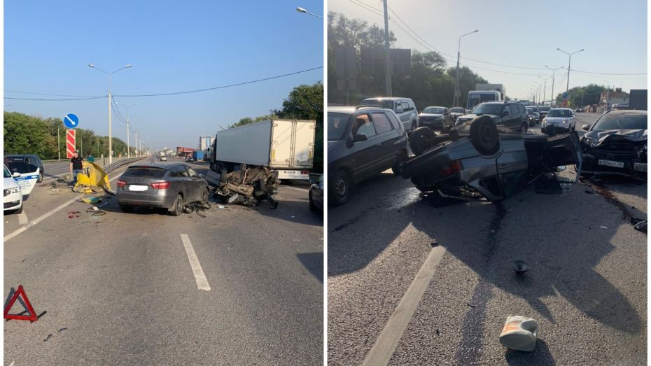 Причиной пробки под Воронежем стало ДТП с ВАЗом: пострадал 21-летний водитель