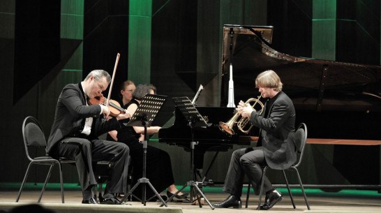 Прославленные скрипач, пианистка и трубач в Воронеже впервые сыграли трио