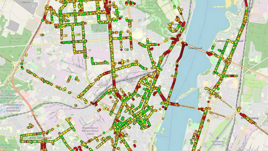 Активисты опубликовали карту пешеходной доступности Воронежа