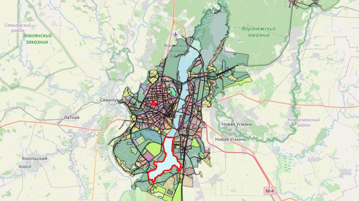 Карта городского округа город воронеж