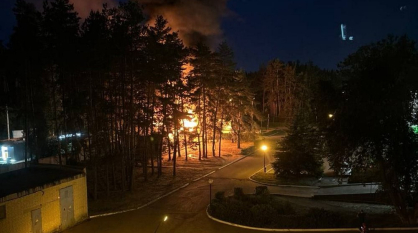 Сгорело дотла: поджог кафе сняли на видео в Воронеже