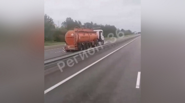 Несущийся по встречной полосе бензовоз сняли на видео под Воронежем