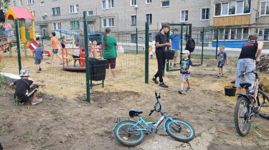 В поселке Подгоренский общественники обновили детскую площадку на средства областного гранта