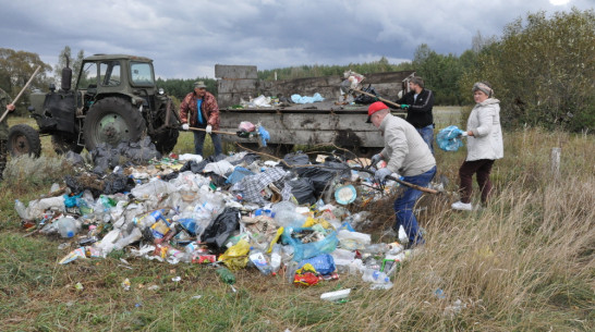 Эртильские активисты очистили пляжную зону на реке в селе Щучинские Пески