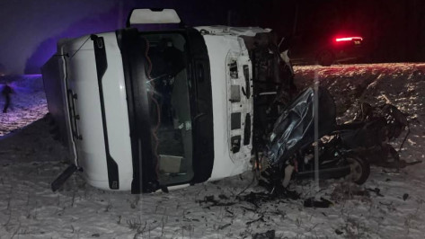 В Воронежской области Audi выехал на «встречку» и врезался в тягач: погиб 27-летний водитель