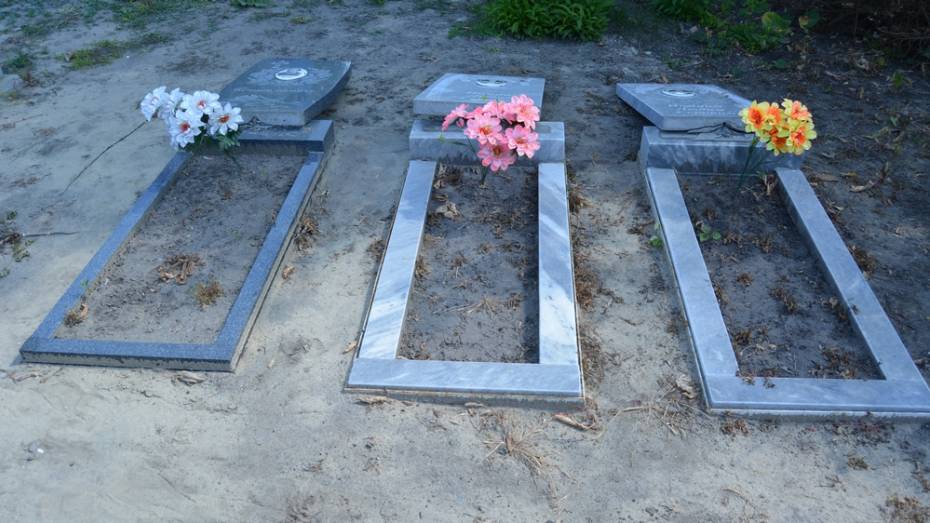 В Россоши хулиганы разбили 12 плит на кладбище №2