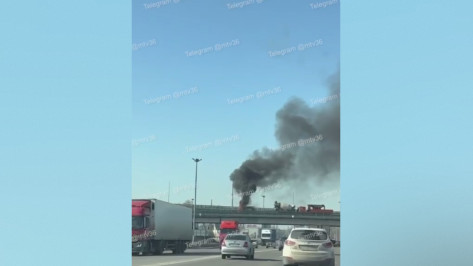 В Воронеже днем 13 марта на мосту загорелась «Газель»