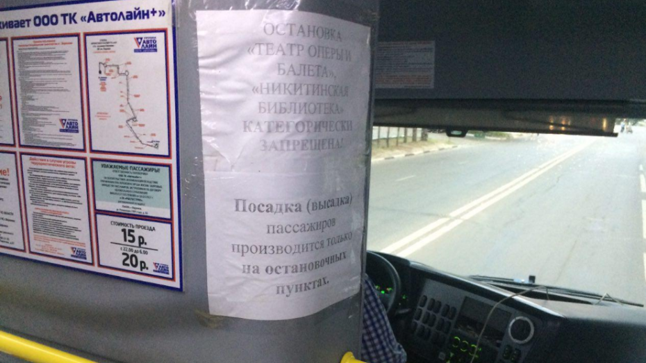 Перевозчик объяснил запрет остановки автобуса №125 у оперного театра в Воронеже