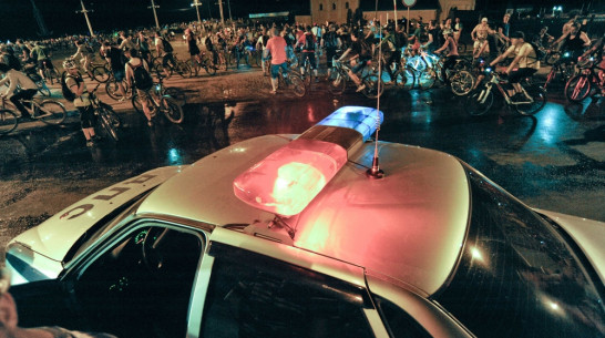 Участники Велоночи спровоцировали огромную пробку в центре Воронежа