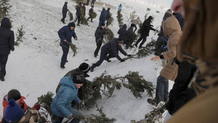 В Воронежской области на Масленицу селяне устроили снежную битву