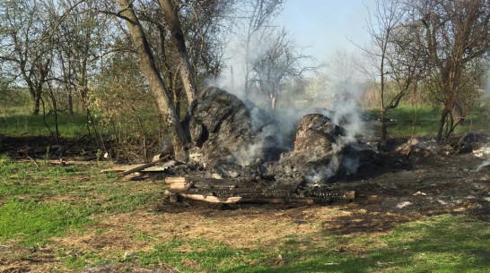 В верхнемамонском селе сгорело 12 тюков сена