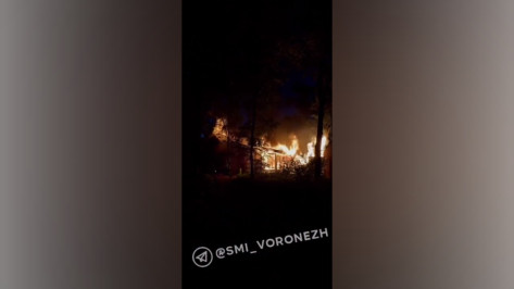 Баня сгорела в загородном клубе под Воронежем: видео