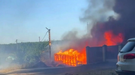 Пожар на Сосновой улице в Нововоронеже сняли на видео