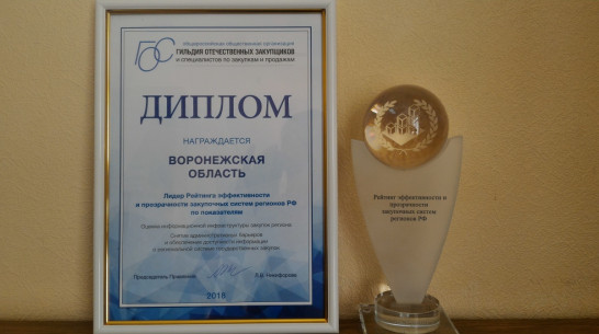 Воронежская область стала лидером среди регионов РФ по прозрачности госзакупок