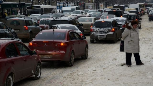 Впервые за зиму 2016/17 пробки в Воронеже достигли 10 баллов