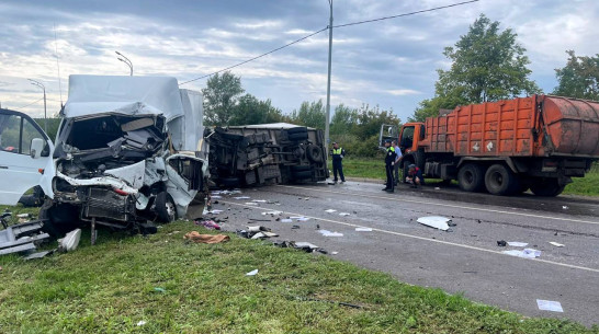 Под Воронежем столкнулись 2 КамАЗа и грузовая «Газель»: пробка достигла 6,5 км