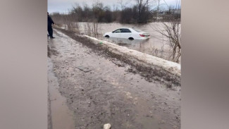 В воронежском селе Александровка машина вылетела в затопленный кювет