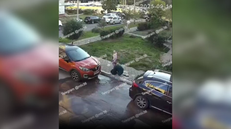 В Воронеже тротуар провалился под ногами женщины в ЖК «Северная корона»: видео