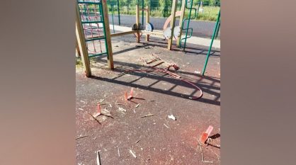 Под Воронежем в поселке Стрелица вандалы повредили спортплощадку