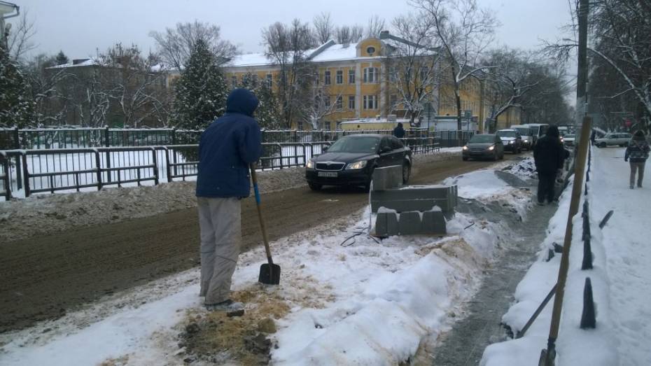 Воронежцев возмутила укладка асфальта в снег
