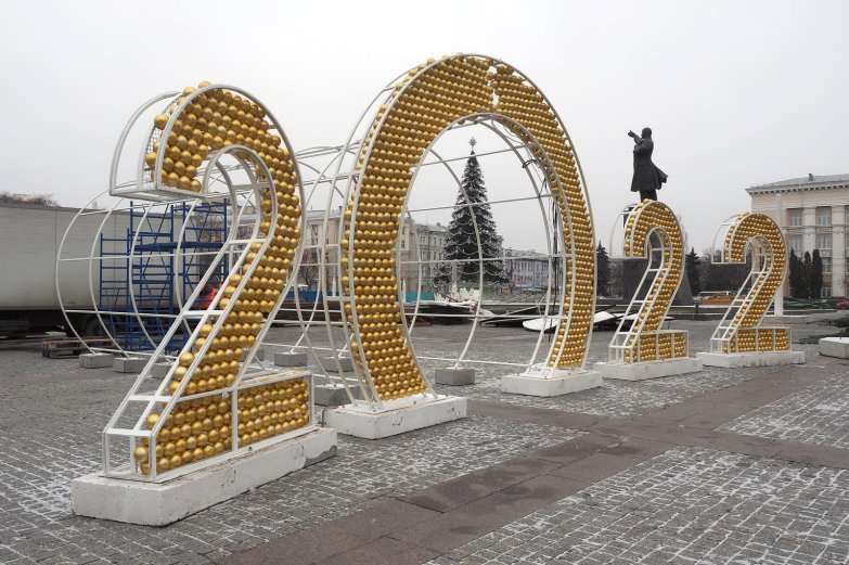 Новогодняя площадь Ленина в Воронеже