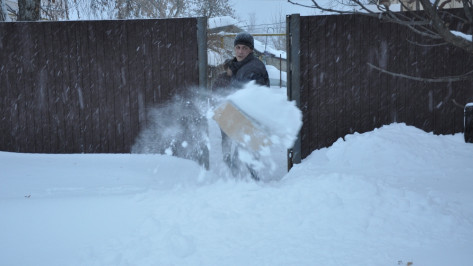 Жители Павловска убирали снег с улиц города лопатами