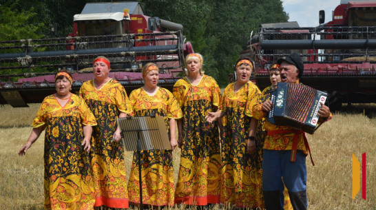 В Воробьевском районе местные артисты выступили для аграриев в поле