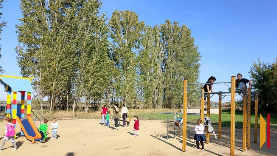 В таловском поселке Утиновка общественники обустроили детскую площадку на пустыре