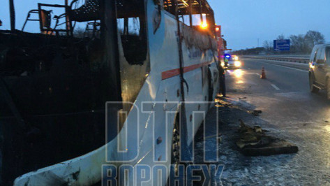 На трассе М-4 «Дон» в Воронежской области загорелся рейсовый автобус 