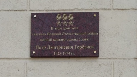 В Воронеже установили памятную доску фронтовику Петру Горбачеву
