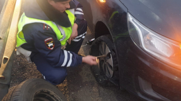 Инспекторы помогли застрявшей на трассе автоледи из Панинского района