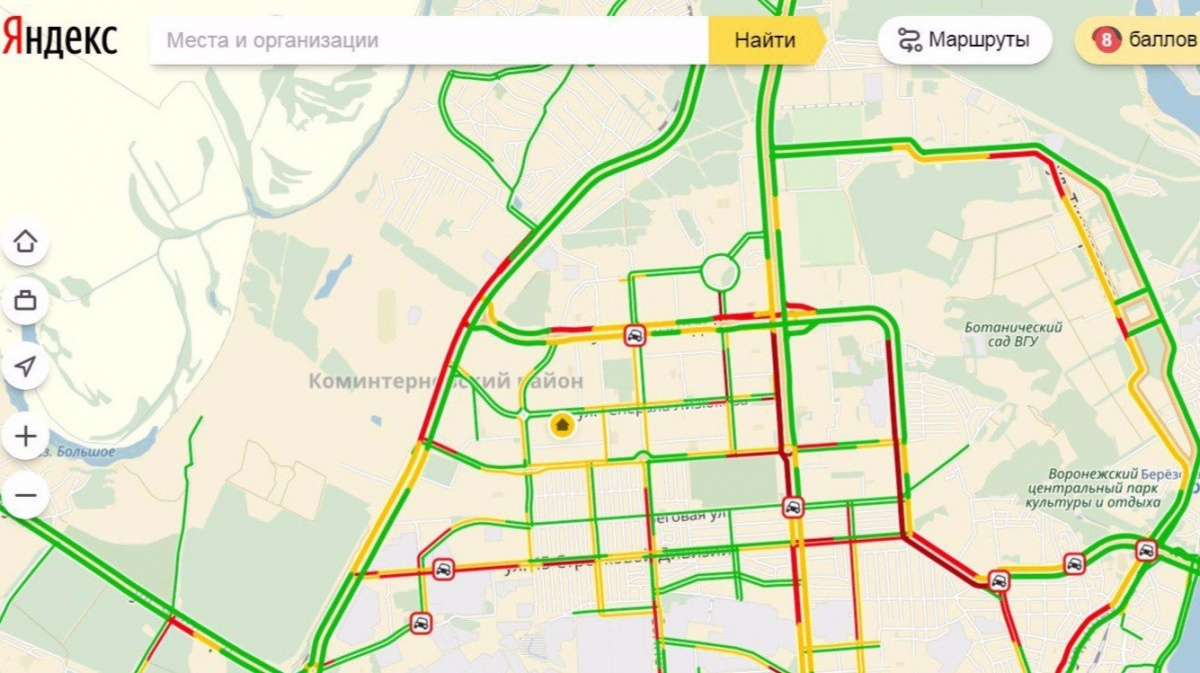 Карта пробок воронежа