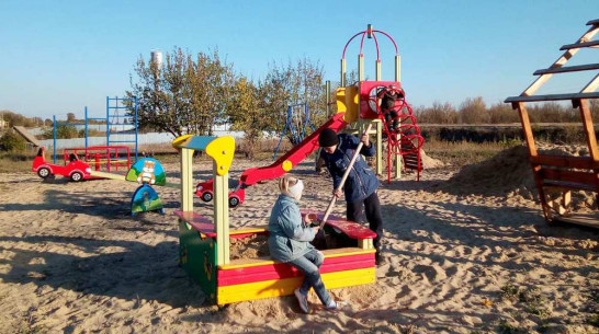 На отдаленной улице репьевского села Бутырки общественники оборудовали детскую площадку