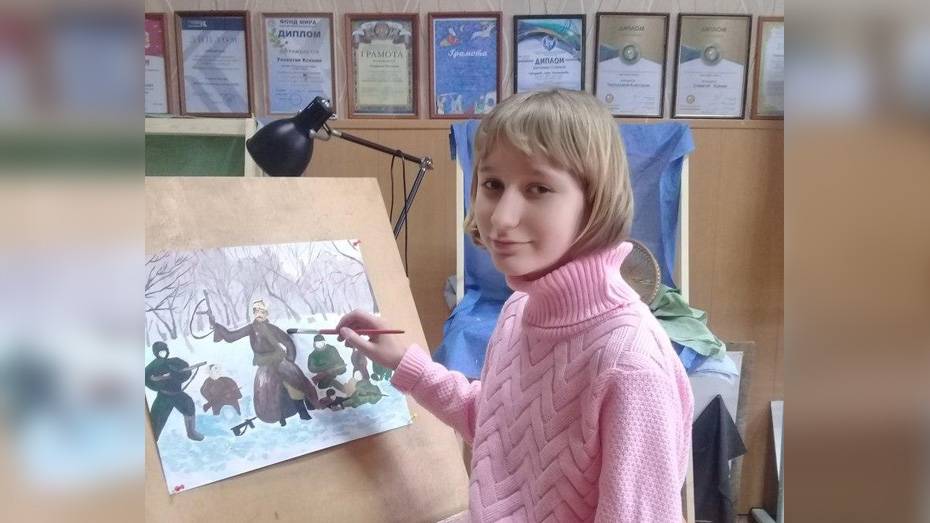 Работу юной художницы из Петропавловки отметили на конкурсе «Спасибо деду за Победу!»