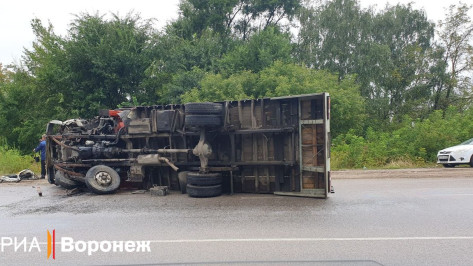 Под Воронежем пенсионерка спровоцировала ДТП с перевернувшимся грузовиком