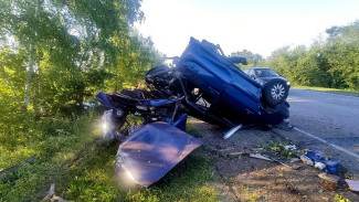 ВАЗ-2114 разорвало пополам на воронежской трассе: 22-летний водитель погиб