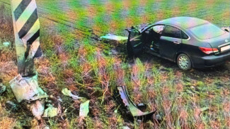 Под Воронежем водитель Nissan врезался в опору ЛЭП