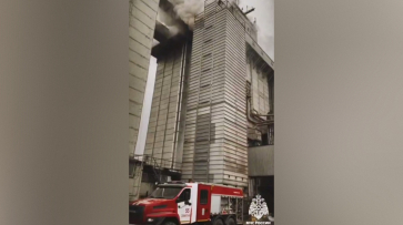 Тушение крупного элеватора под Воронежем сняли на видео