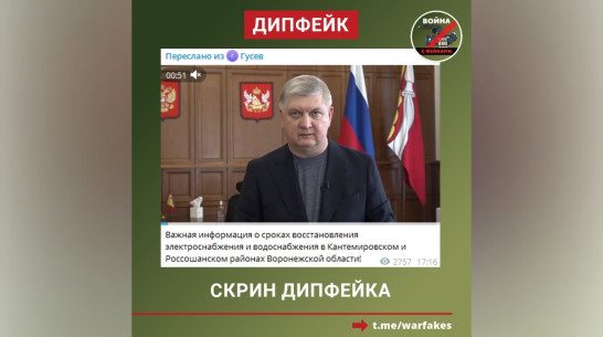 В Воронежской области разоблачили фейковое видеообращение губернатора