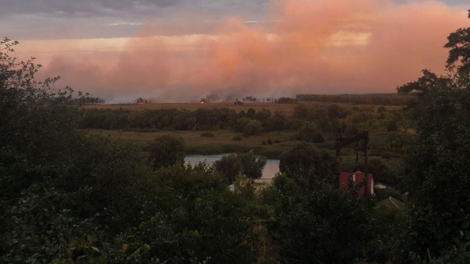 В поселке Воронежской области подготовились к эвакуации из-за пожара