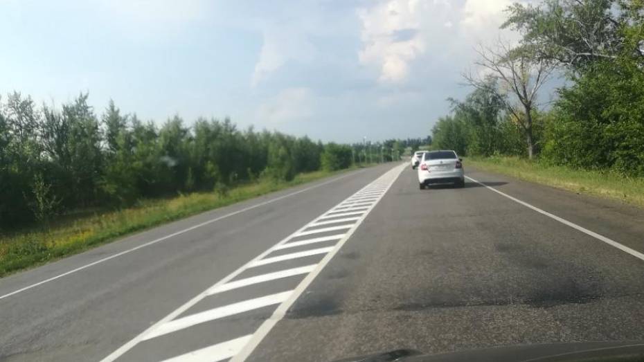 Водители пожаловались на сплошную разметку в 29 км на трассе Воронеж – Нововоронеж 