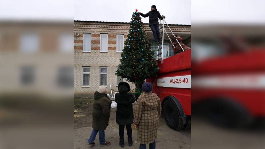 Жители россошанского села Новая Калитва купили и установили на площади искусственную елку